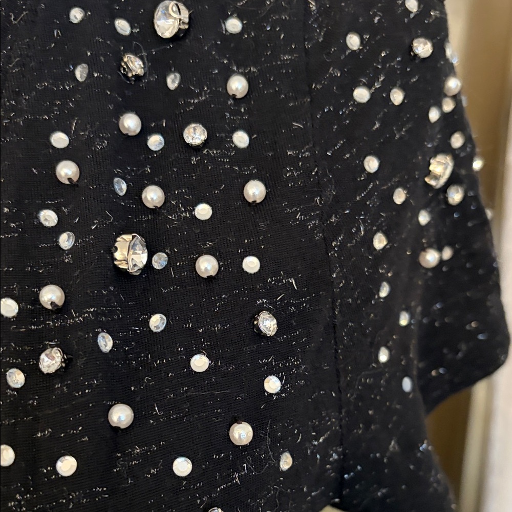 INC International Concepts Black Studded V-Neck Blouse - Picture 4 of 8
